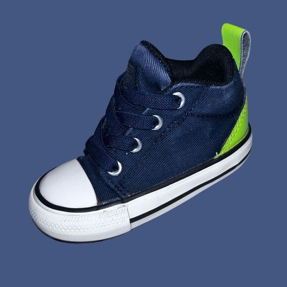 Converse Chuck Taylor All Star Axel Sneaker Infant Baby Navy/Green Shoes Size 5 - Picture 9 of 9